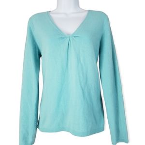 Talbots aqua blue 100% pure cashmere sweater Womens Large